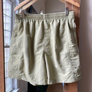 Tori Richard Tan Nylon Cargo Swim Trunks Size L